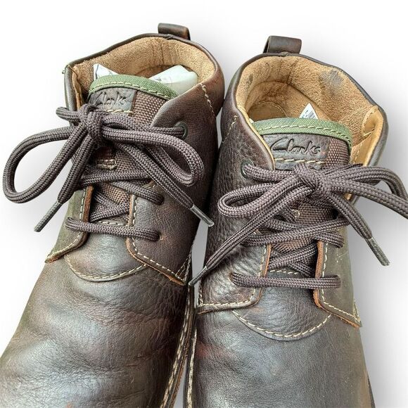 Clarks Men's Brown Leather Chukka Boots Size 10M Lace Up Comfort - Picture 5 of 13